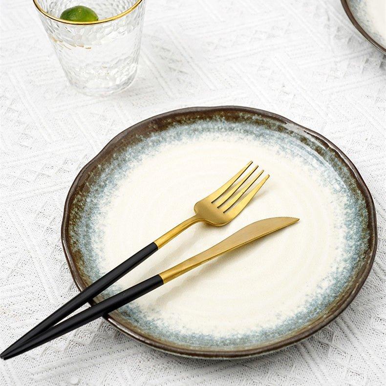 Japanese Mino Ware Handcrafted Kiln-Altered Ceramic Plates – Where Fire and Earth Create Art