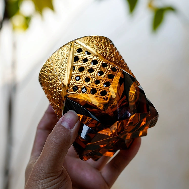 Edo Kiriko Handcrafted Dark Knight Whisky Glass – A Symbol of Strength and Refinement
