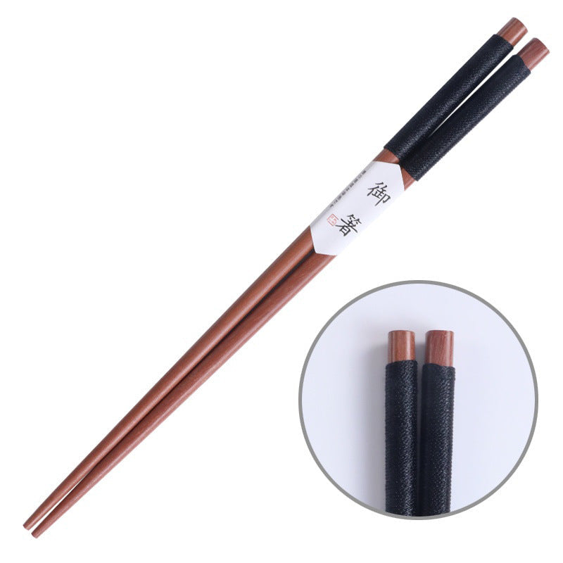 Japanese Handcrafted Wooden Chopsticks with Decorative Thread - Set of 5