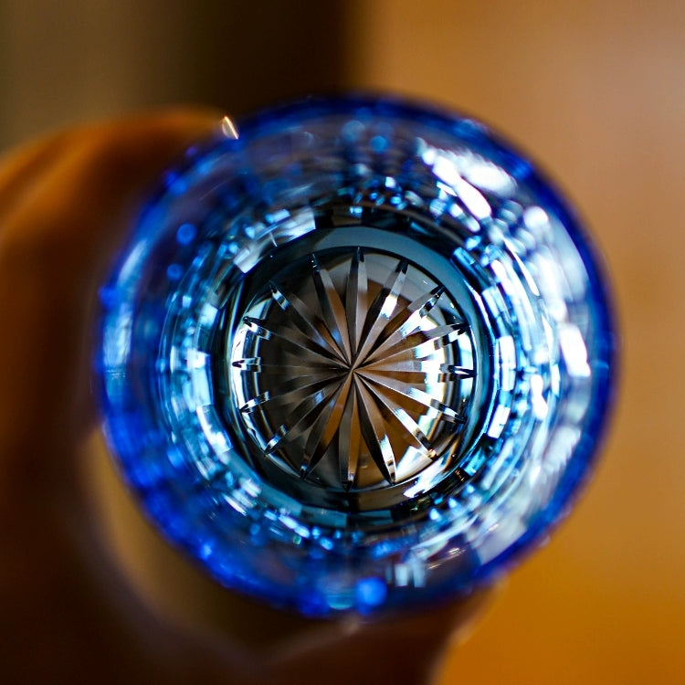 Edo Kiriko Handcrafted Octagonal Chrysanthemum Whisky Glass – A Geometric Bloom of Elegance