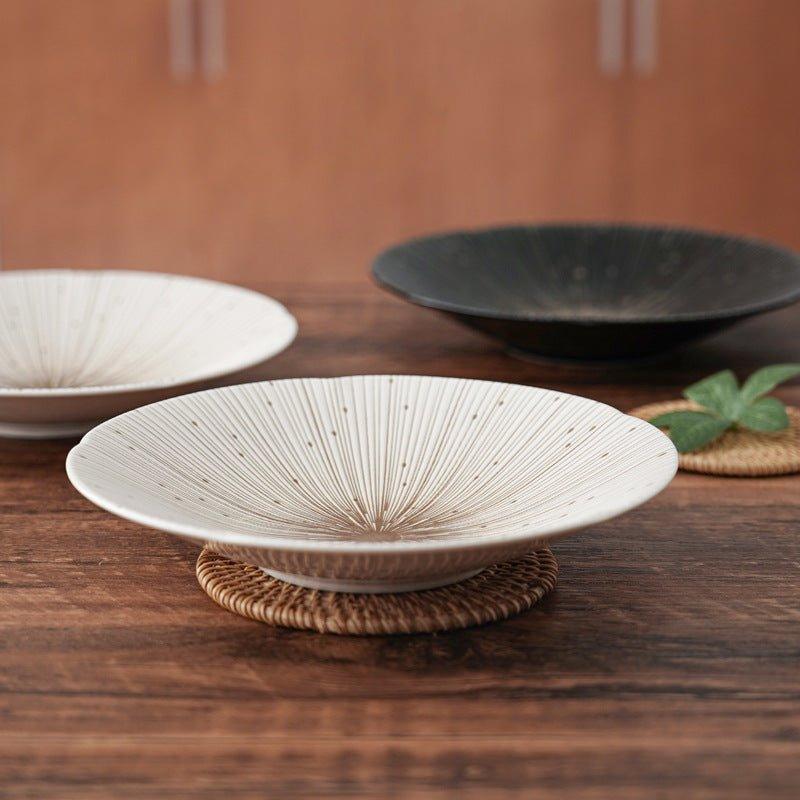Japanese Mino Ware Wrinkled Plates | Handcrafted Ceramic