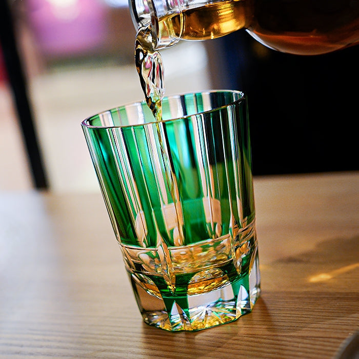 Edo Kiriko Handcrafted Bamboo Feast Whisky Glass – A Harvest of Serenity in Crystal