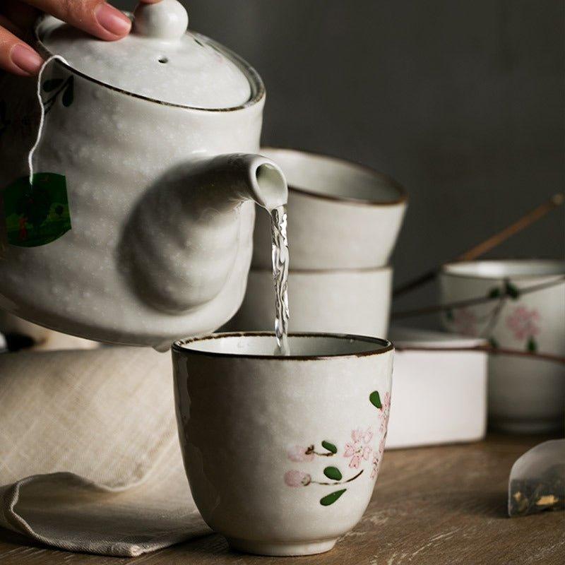 Japanese Handcrafted Ceramic Glazed Sakura Tea Gift Set – A Blossom of Elegance
