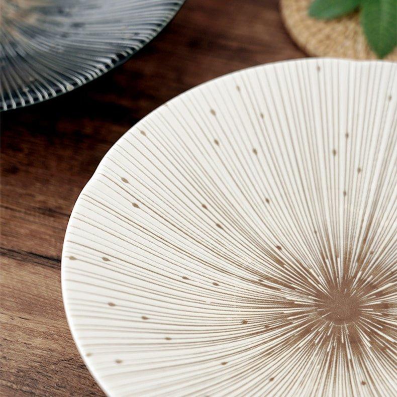 Japanese Mino Ware Wrinkled Plates | Handcrafted Ceramic