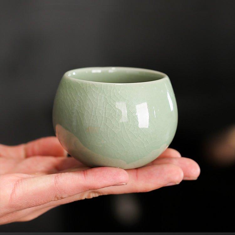 Oriental "Five Great Kilns" Handcrafted Ceramic Rounded Tea Cup Set of 5 – A Legacy of Porcelain Art