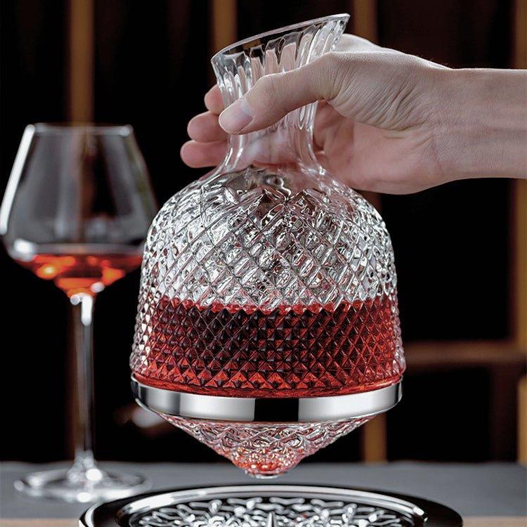 Luxury 360° Rotating Crystal Hand-Blown Wine Decanter – Elevate Every Pour