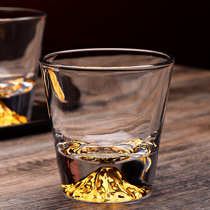 Handcrafted Edo Kiriko Mount Fuji Whisky Glass Set