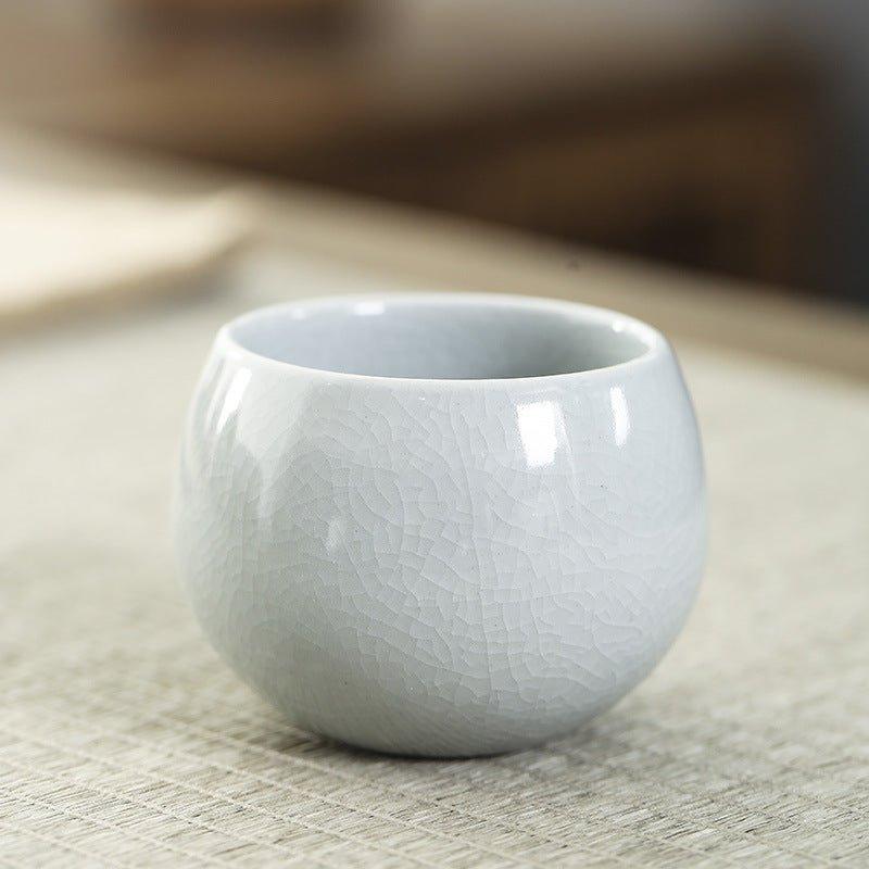 Oriental "Five Great Kilns" Handcrafted Ceramic Rounded Tea Cup Set of 5 – A Legacy of Porcelain Art