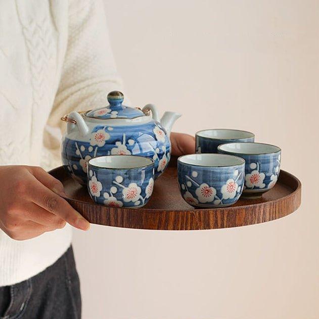 Japanese Brown Wooden Round Tray, Multi-purpose Serving Platter