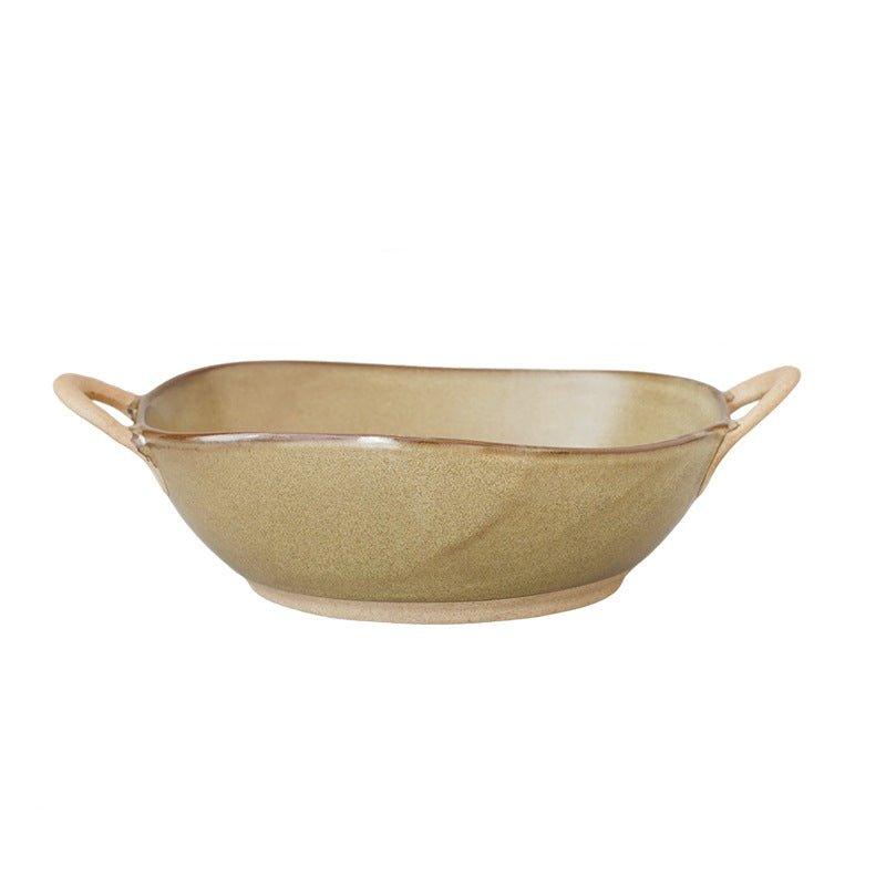 Handcrafted Japanese Ceramic Bowl with Handles – Rustic Charm for Every Meal