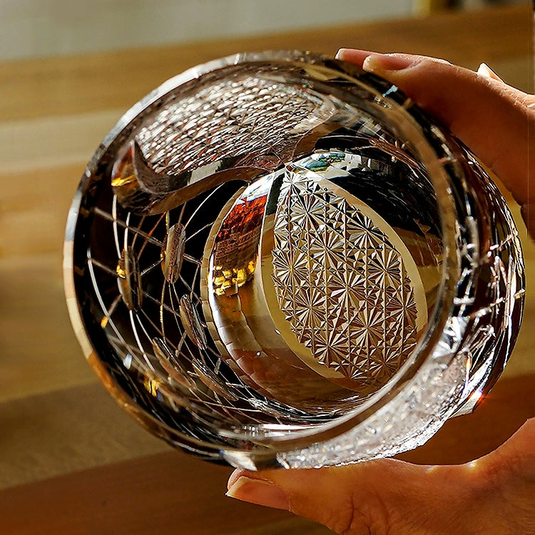 Edo Kiriko Handcrafted Night Jewel Whisky Glass – A Glimmer of Midnight Majesty