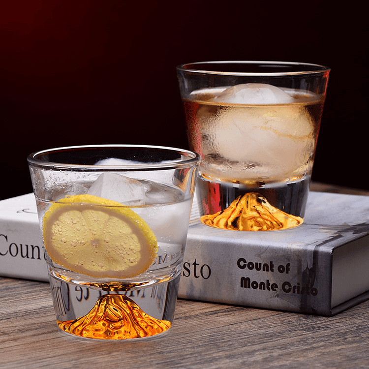 Handcrafted Edo Kiriko Mount Fuji Whisky Glass Set