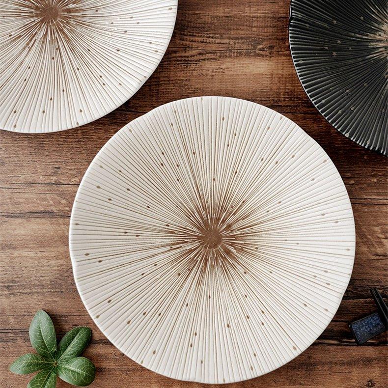 Japanese Mino Ware Wrinkled Plates | Handcrafted Ceramic