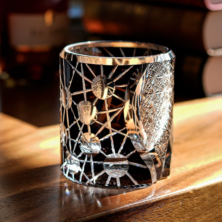 Edo Kiriko Handcrafted Night Jewel Whisky Glass – A Glimmer of Midnight Majesty