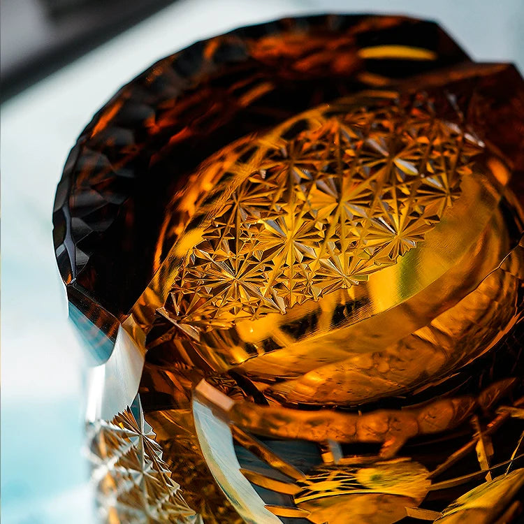 Edo Kiriko Handcrafted Night Jewel Whisky Glass – A Glimmer of Midnight Majesty