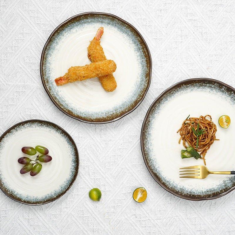 Japanese Mino Ware Handcrafted Kiln-Altered Ceramic Plates – Where Fire and Earth Create Art