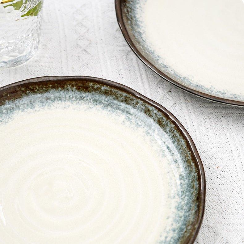 Japanese Mino Ware Handcrafted Kiln-Altered Ceramic Plates – Where Fire and Earth Create Art