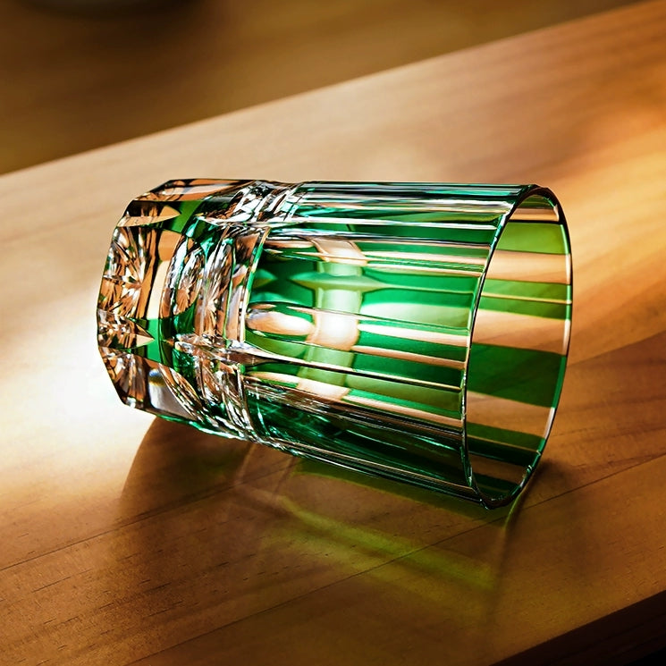 Edo Kiriko Handcrafted Bamboo Feast Whisky Glass – A Harvest of Serenity in Crystal