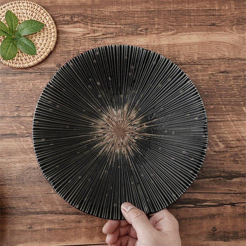 Japanese Mino Ware Wrinkled Plates | Handcrafted Ceramic