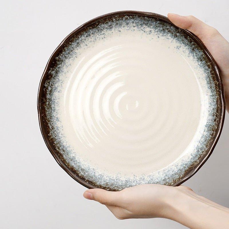 Japanese Mino Ware Handcrafted Kiln-Altered Ceramic Plates – Where Fire and Earth Create Art