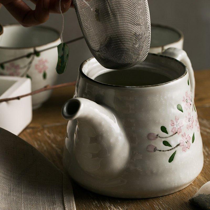 Japanese Handcrafted Ceramic Glazed Sakura Tea Gift Set – A Blossom of Elegance