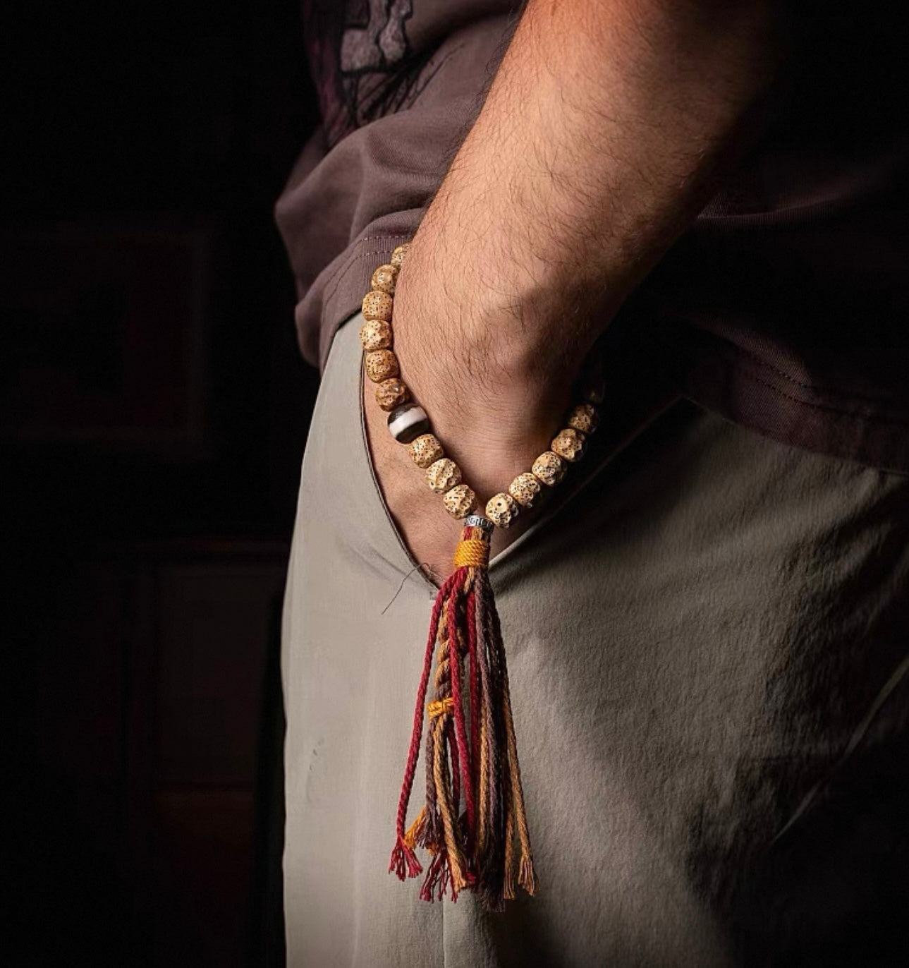 Natural Bodhi Seed Prayer Beads - The "Formless" Aged Star-Moon Bracelet