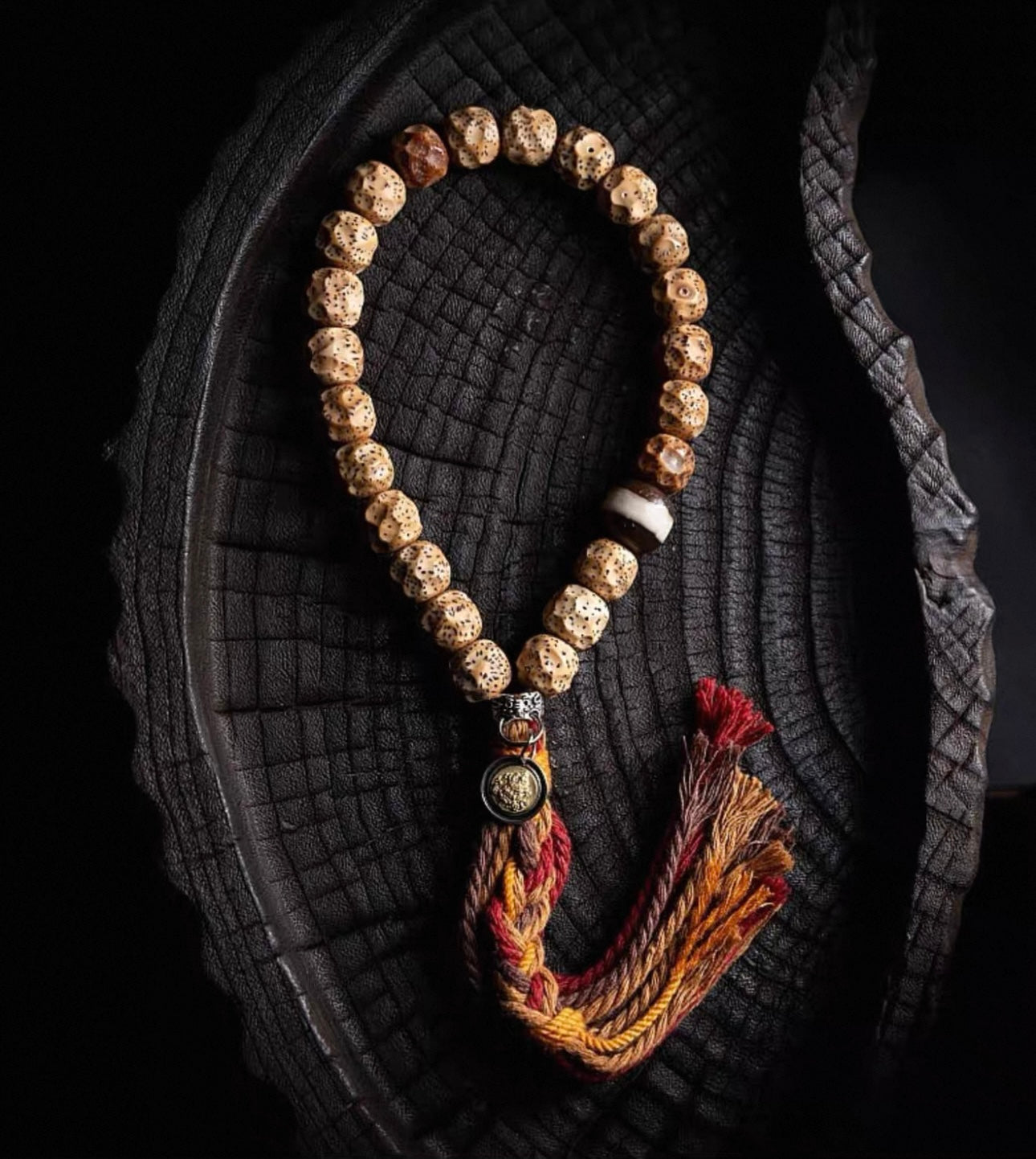 Natural Bodhi Seed Prayer Beads - The "Formless" Aged Star-Moon Bracelet