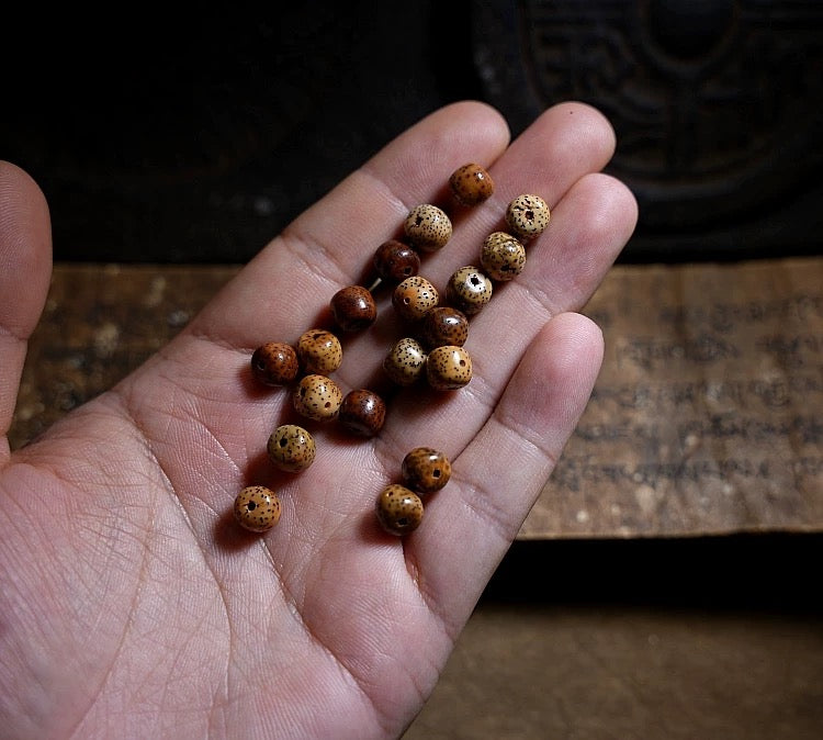 Star-Moon Bodhi Seed Mala Bracelet – Aged Wisdom, Unique Craft