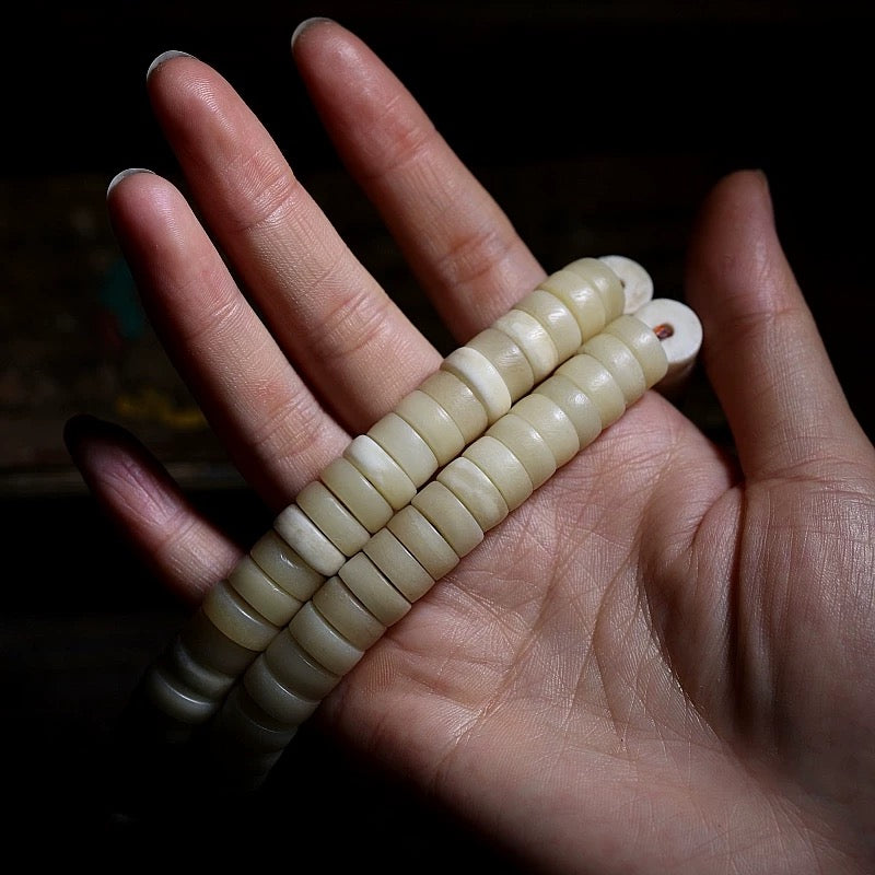 Tibetan Yak Bone Mala Bracelet for Men – 108 Beads for Mindful "Panwan"