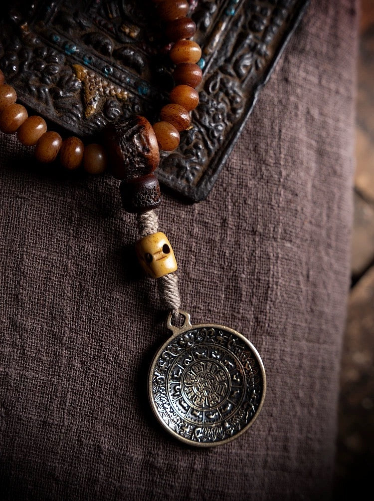 Natural Yak Bone Mala Bracelet – 108 Beads for Men & Women