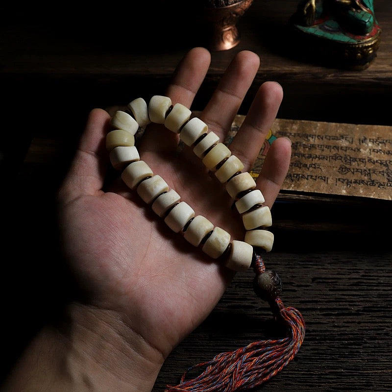 Tibetan Yak Bone "Free-Form" Mala Bracelet for Men