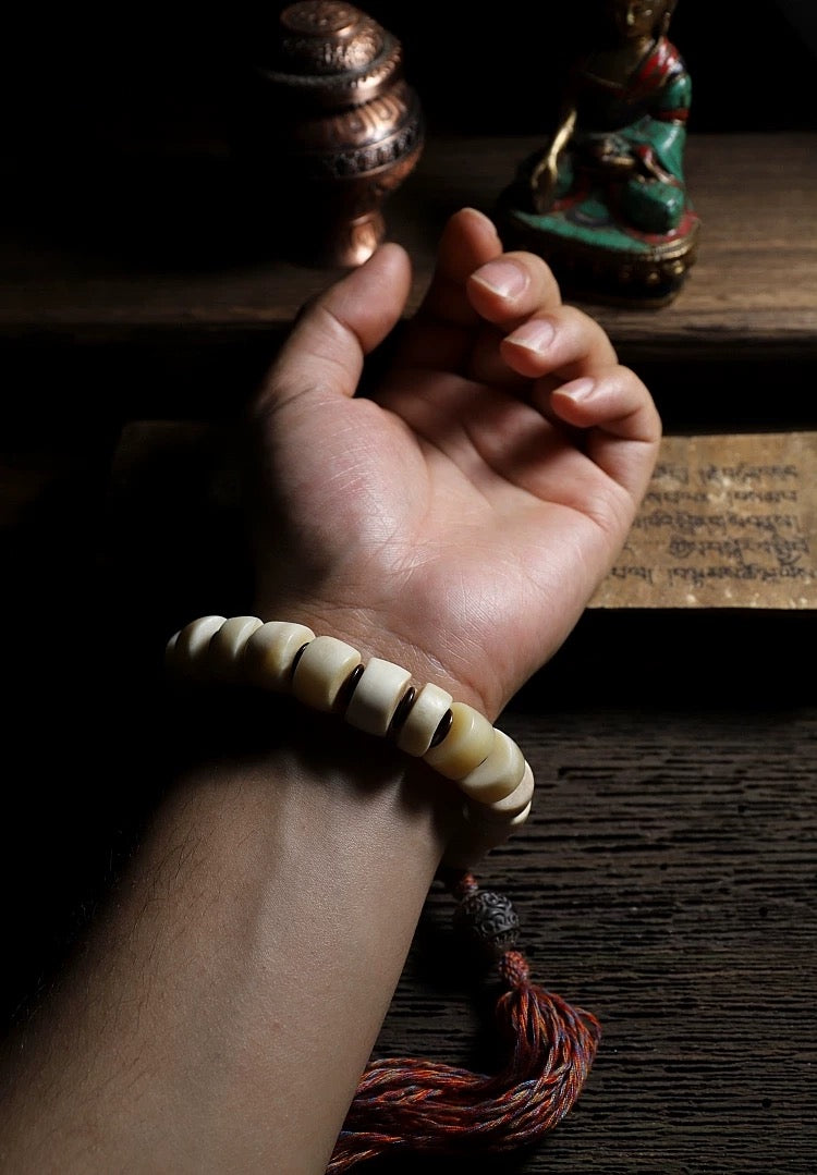 Tibetan Yak Bone "Free-Form" Mala Bracelet for Men