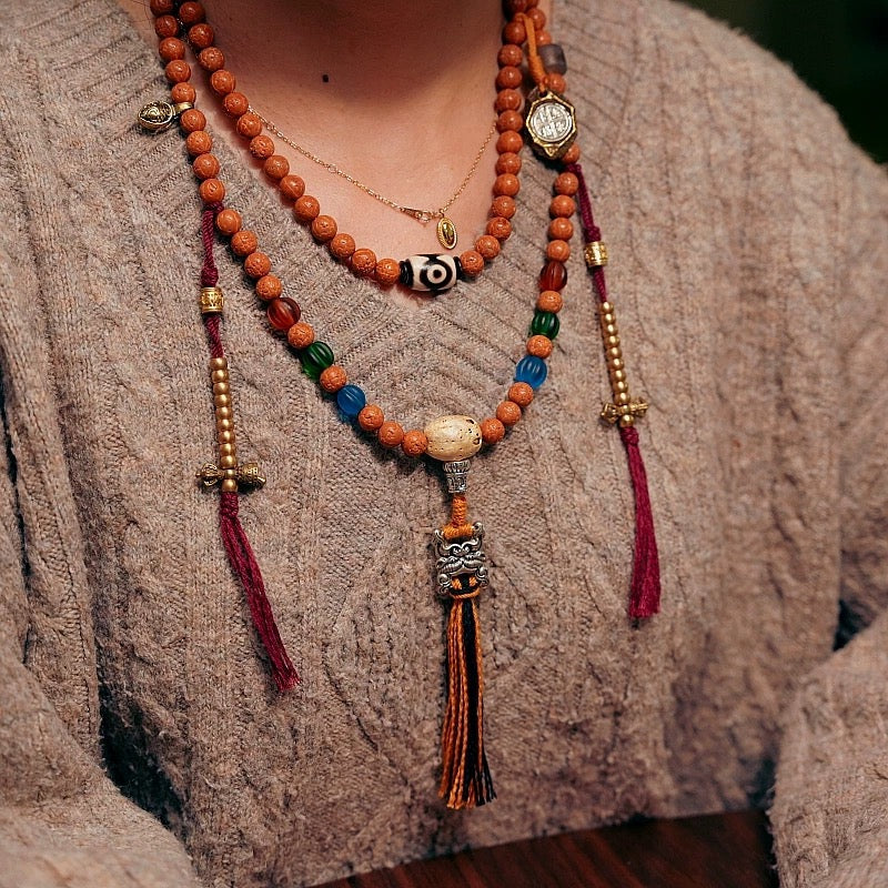 Tibetan "Toothless" Small Vajra Bodhi Seed Mala - 108 Beads for Prayer