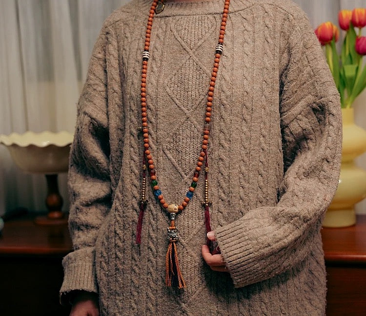 Tibetan "Toothless" Small Vajra Bodhi Seed Mala - 108 Beads for Prayer
