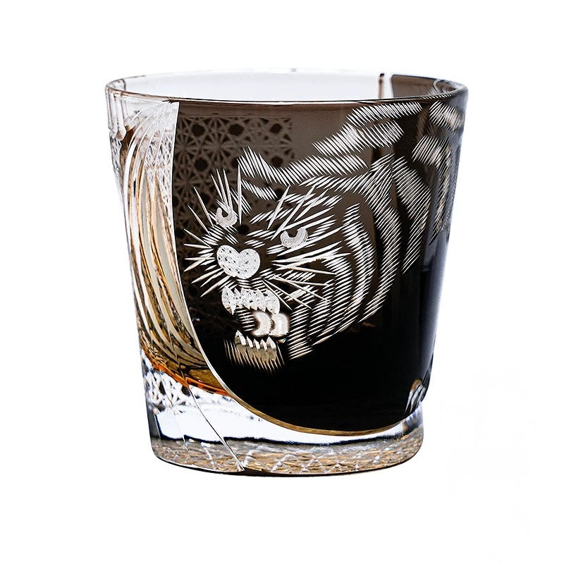 The "Majestic Tiger" Master-Edition Edo Kiriko Whiskey Glass