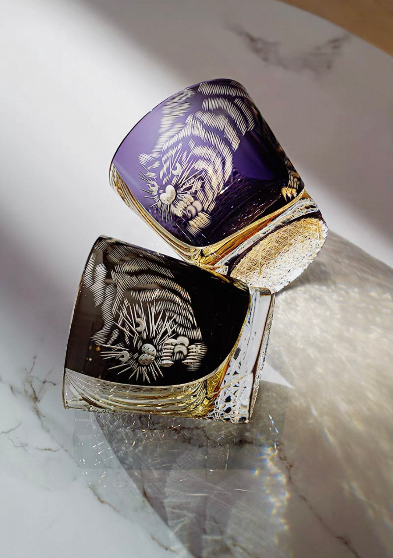 The "Majestic Tiger" Master-Edition Edo Kiriko Whiskey Glass