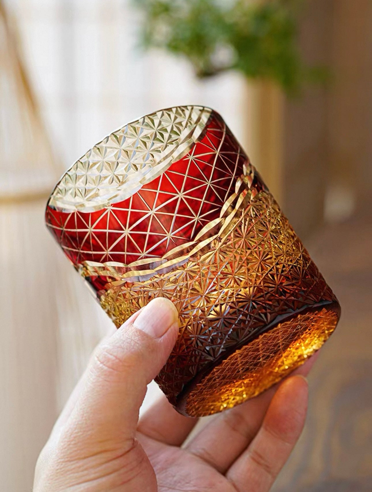 Handcrafted Edo Kiriko Whiskey Glass