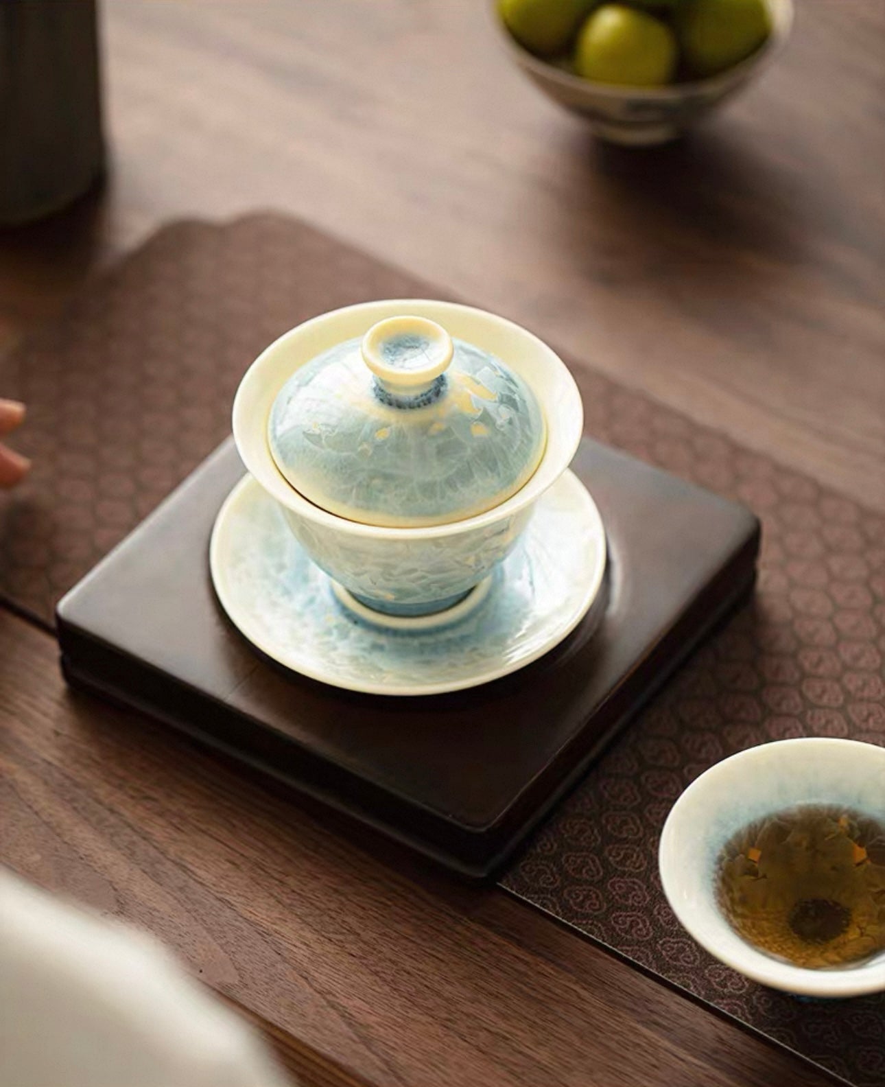 Elegant Crystalline Glaze Gaiwan Tea Set