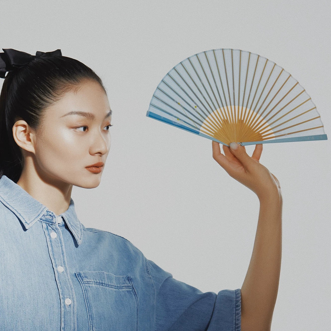 Premium Silk & Bamboo Folding Fan | 8-Inch Seasonal Collection
