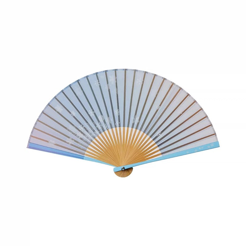 Premium Silk & Bamboo Folding Fan | 8-Inch Seasonal Collection