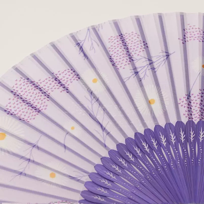 Chamomile Silk & Bamboo Folding Fan | Bespoke Floral Collection