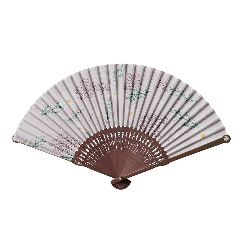Chamomile Silk & Bamboo Folding Fan | Bespoke Floral Collection