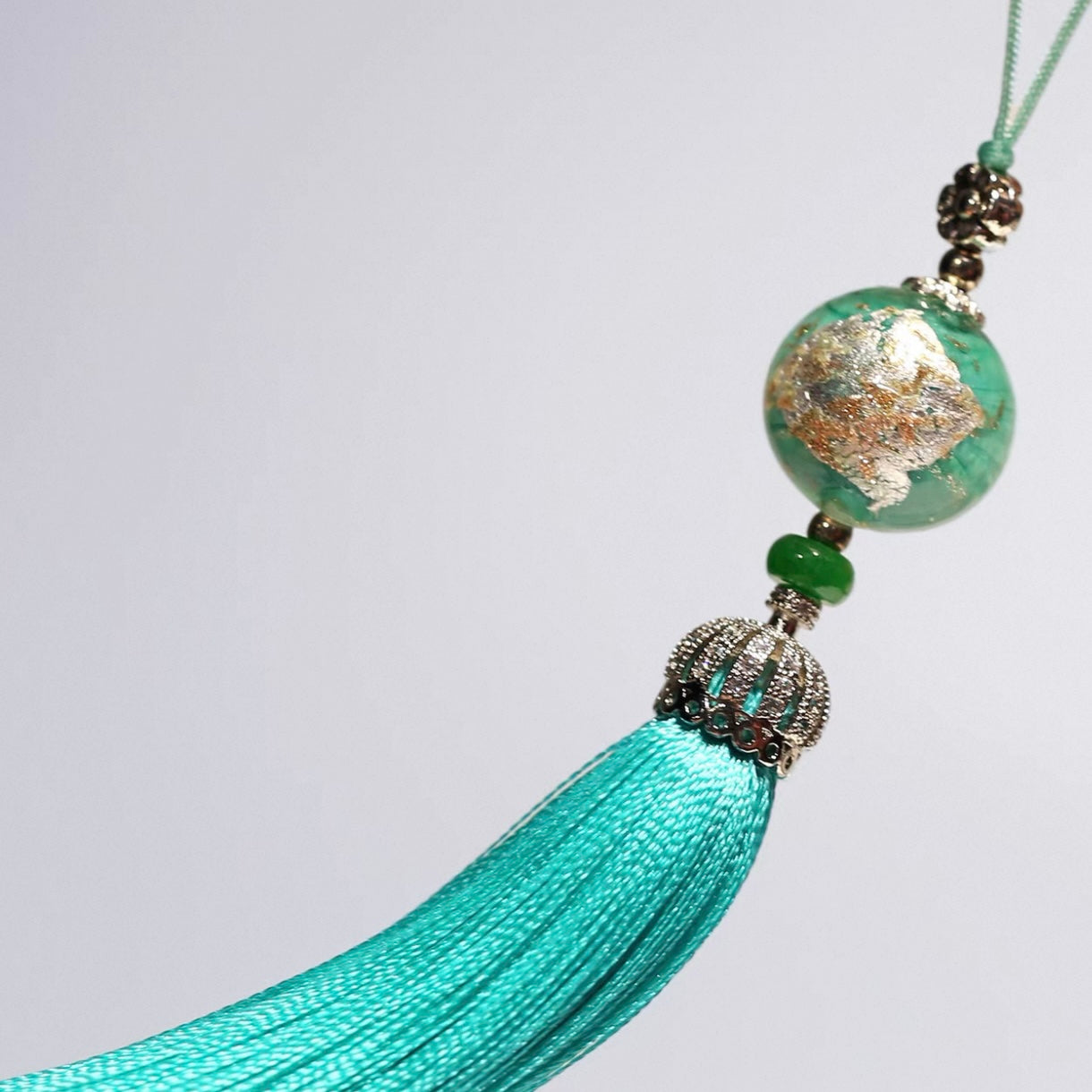 Handmade Glazed Crown Fan Tassel | Premium Folding Fan Accessory