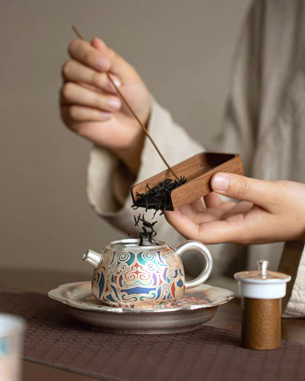 Dunhuang "Gold & Silver Inlay" Ceramic Tea Trio | Premium Heritage Gift Set