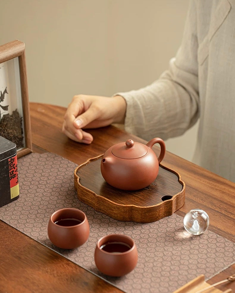 Minimalist Luxury Purple Clay Tea Set | Compact Trio for Home & Office