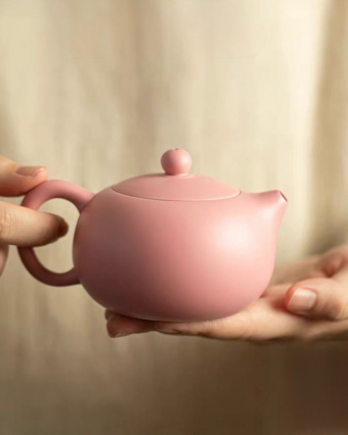 Feminine Luxury "Pink Sand" Xishi Tea Set | Handcrafted Purple Clay Trio
