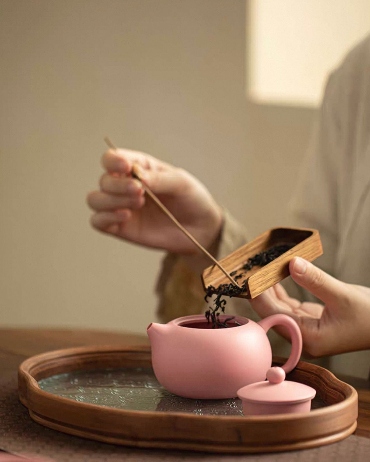 Feminine Luxury "Pink Sand" Xishi Tea Set | Handcrafted Purple Clay Trio