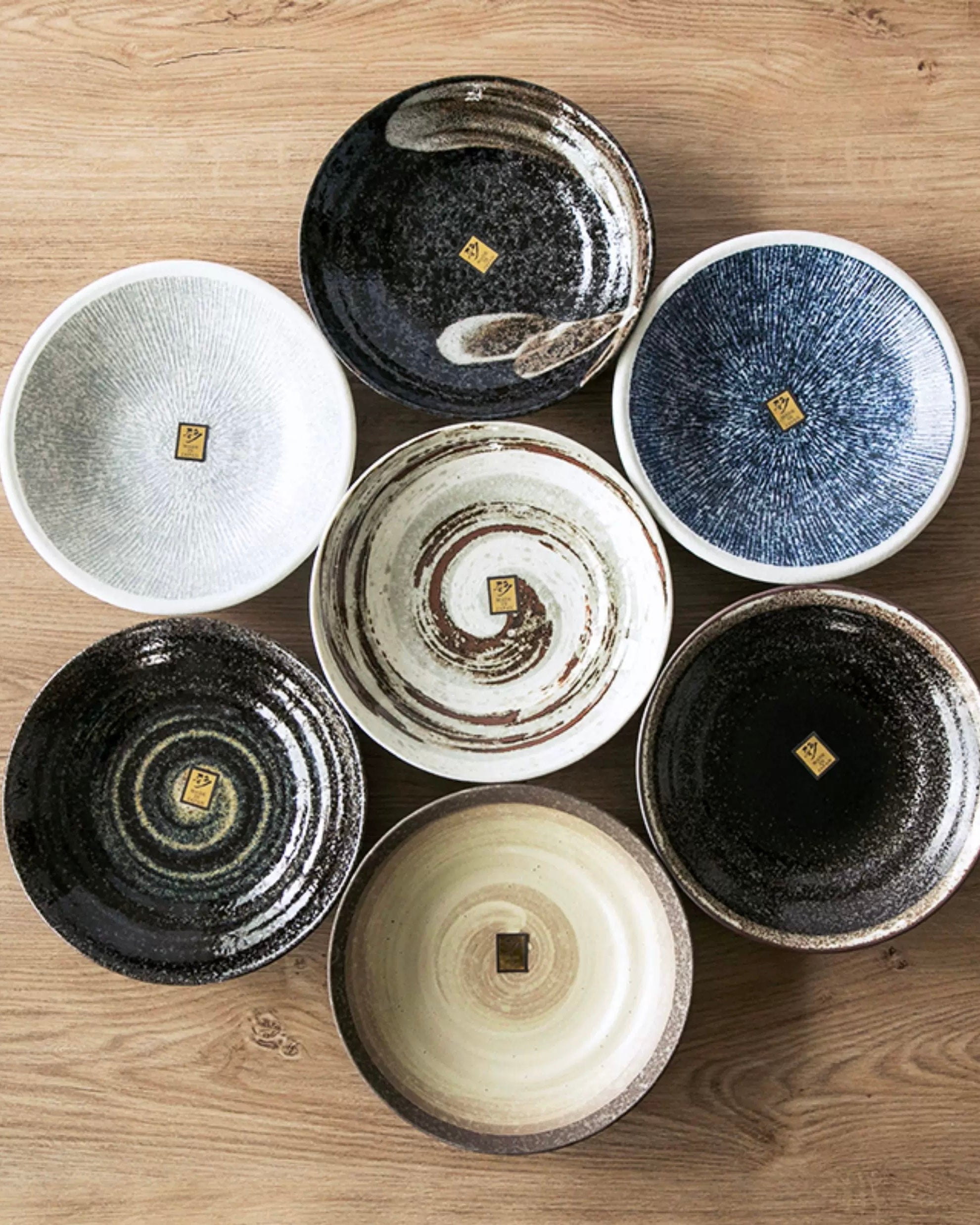 Japanese Imported Mino-Ware Coarse Pottery Large Dinner Plate | Artisan Deep Dish