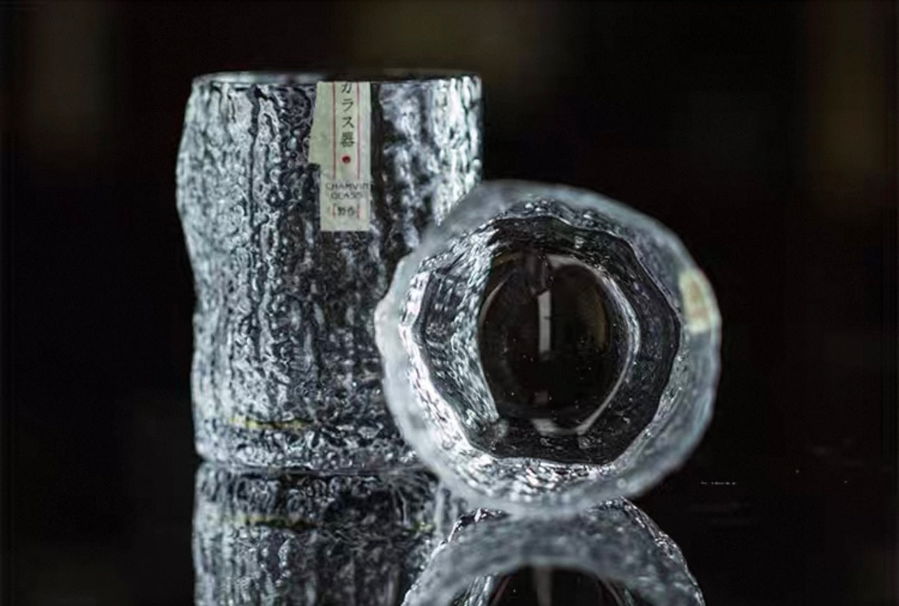 Handcrafted Edo Kiriko Whisky Glass with Crumple Pattern - Authentic Japanese Artistry
