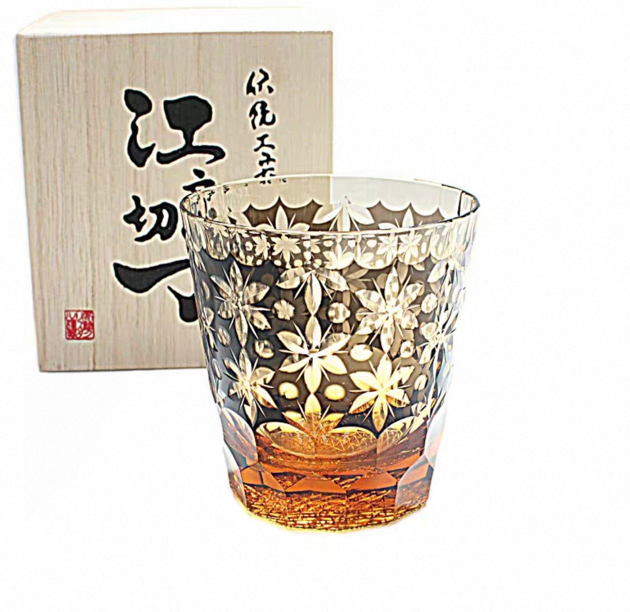 Edo Kiriko Handcrafted Royal Blossom Whisky Glass – A Timeless Ode to Opulence